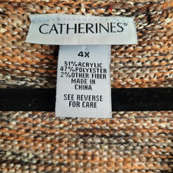 Catherines Womens Cardigan Sweater Plus Size 4X Long Line Knit Sequins Sparkle - Picture 2 of 10